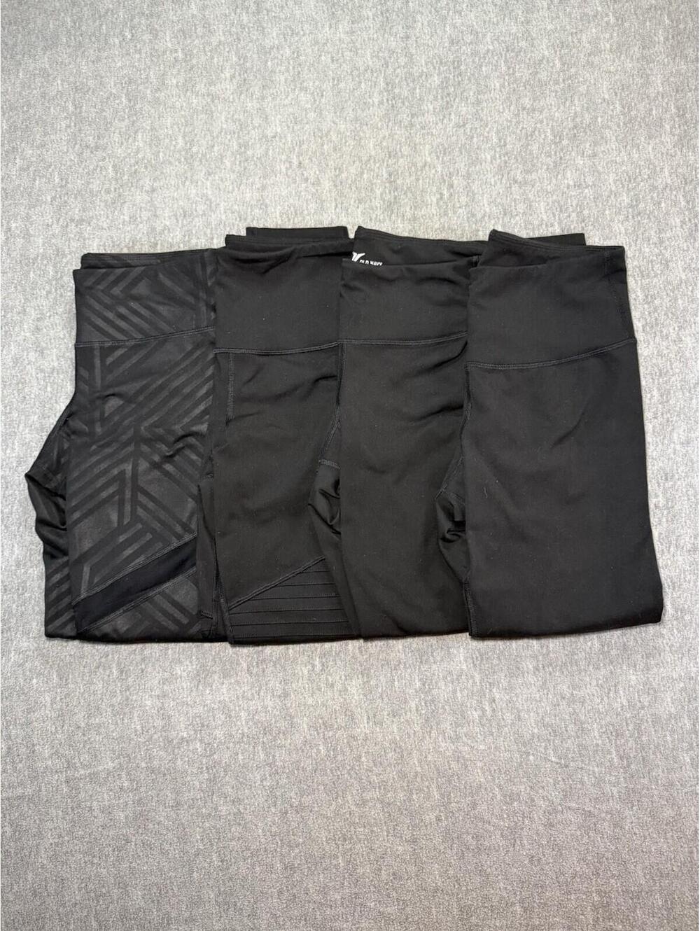 Old Navy Women’s Leggings LOT OF 4- All Medium’s/All Black/2 Plain + 2 Designs